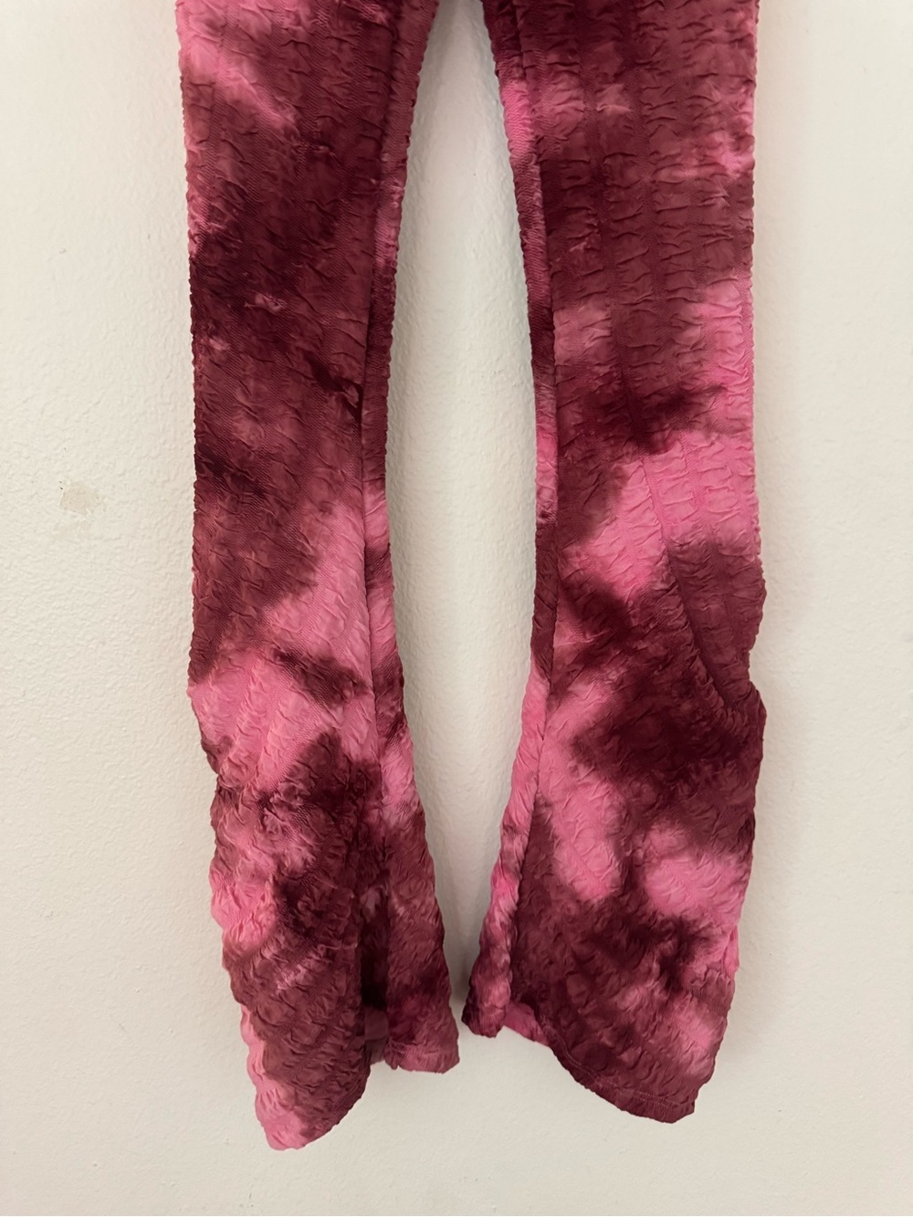 Red Tie Dye Flare Pants Y2K Matching Set - Picture 4 of 7